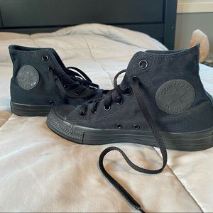Brand new all black high top converse